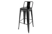 Bolero High Metal Bar Stools with Back Rests Black (Pack of 4) - Cafe Bar Stools (DL882) - DL882