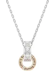 [Swarovski] Connexus Mixed Cuts `Love Is Around` Mixed Metal Finish Pendant in White