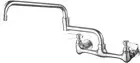 Commercial Kitchen Sink Faucet with Swivel Spout 2 Dual Handles Wall Mount Fauce