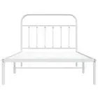 Metal Bed Frame With Headboard White 107X203 Cm Kingle Single Size Steel King Si