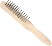 MOKKHNB Wooden Handle Remover Stainless Steel Wire Brush for Effortless Fish Cleaning Portable and Easy to Use Kitchen Tool for Home Chefs and Professional Cooks