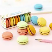 5 Pcs Multicolour Scented Macaron Erasers,Sweet Mistakes Macaron Erasers, Scented, Fun for School, Home, or Office Writing and Correction Supplies, Standard Pencil Erasers