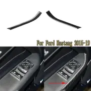 Carbon Fiber Door Window Switch Side Interior Trim For Ford Mustang 2015-2019 (for: Ford)