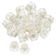 Cord Locks, 20 Pack Hexagonal Spring Toggle Stopper, Clear Beige