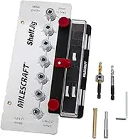 Milescraft 1343 Shelf Jig – Create 1/4” inch and 5mm Shelf Pin Holes for Cabinets, Standard 32mm Spacing, Shelf Pin Jig includes Two Drill Bits