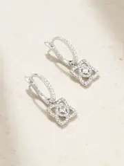 [De Beers] De Beers - Enchanted Lotus 18-karat White Gold Diamond Hoop Earrings - One size One size Gold