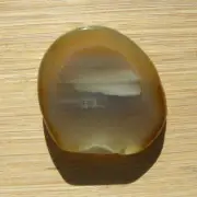 Agate Geode Slice Polished Brown Crystal with White Quartz Banding End Cut Stone