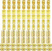 [HNGUSNHOP] 100 PCS Dreadlocks Jewellery Aluminum Dread Locks Adjustable Metal Hair Cuffs Golden Dreadlocks Hair Braid Rings for Women Men Hair Accessories