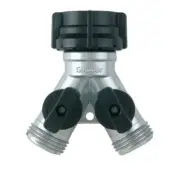 3/4" Durable Zinc Gilmour Two Way Tap Garden Connector Adaptor Hose Splitter