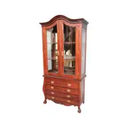 Solid Mahogany Chippendale 2 doors Display Cabinet Antique Reproduction