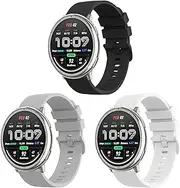 Amzpas Bands for Amazfit Active 2 1/GTR Mini/GTS 2 2e 3 4/GTS 2 4 Mini, 20mm Soft Silicone Replacement Straps for Amazfit Bip 3/3 Pro/Bip U Pro/Bip S Lite