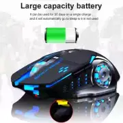 WIRELESS MOUSE RECHARGHABLE RGB LED LIGHT GAMING SILENT DPI ADJUSTABLE ERGONOMIC