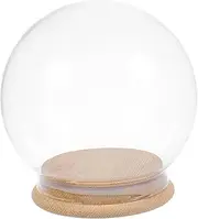 ULTECHNOVO Vintage Globe Glass Dome: Cloche with Base Glass Micro Landscape Glass Cover Tabletop Centerpiece for Plant Cake Lamp Action Figures