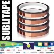 4 rolls Heat resistant tapes sublimation Press Transfer Thermal 4mm*30mt Tawny