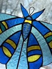 Handcrafted stained glass butterfly moth suncatcher USA