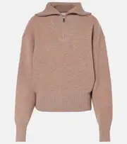 [Marant Etoile] Marant Etoile Laranne wool-blend half-zip sweater AU 16 brown