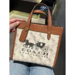 COACH專櫃款 FIELD TOTE 22 經典馬車圖案托特包