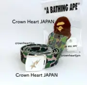 2024 New A BATHING APE BAPE Green ABC CAMO STA GI BELT Metal Buckle Authentic