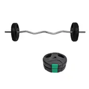Total 15kg - 40KG 120cm Curl Barbell Bar Weight Set