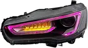 LED Xenon Headlamp Assembly With Colorful Daytime Running Light Compatible With Mitsubishi Lancer-ex A5