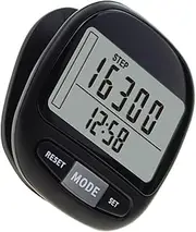 TOGEVAL Step Counter for Walking 3D Pedometer Clip-on Portable Accurate Calorie Burn Counter Black