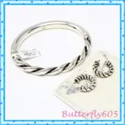 Brighton Interlok Twist Hinged Bangle Post Hoop Set NWT Pouch $136
