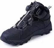 [RICHOLV] Men Casual Work Shoes Spring Automatic Buckle Waterproof Canvas Combat Ankle Boot Military Boots