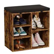 IDEALHOUSE Shoe Bench Entryway with Storage, Shoe Rack Bench with Cushion, Cu...