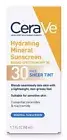 CeraVe Face Hydrating Mineral Sunscreen SPF 30 UVA/UVB Sheer Tint 1.7 oz NIB