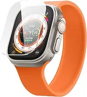 elago Screen Protector Compatible with Apple Watch Ultra 2 & 1 (49mm), 4 Layer Structure Tempered Glass Screen Protector, Clear, Anti Scratch, Touch Sensitive