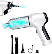 Mini Vacuum Cleaner for Car, Portable Car Vacuum Cordless, 9000PA Strong Power Suction Handheld Auto Vacuum for Dry & Wet Clean, Compressed Air Duster-Keyboard Cleanser 3-in-1 (White)