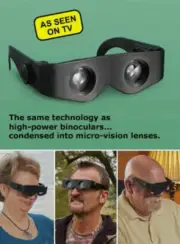 Zoomies Hands Free Binoculars 4X Magnification Zoom Enlarge Glasses binoculares