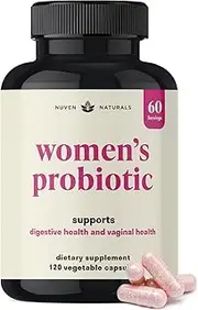 Nuven Naturals Women's Probiotic - 60 Day Supply 12 Strains for Women, D-Mannose, Cranberry & Probiotics Women Digestive Health, Vaginal Immune Support Prebiotics 0.068 kilograms