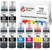 8 Pack (3BK,1PBK,1C,1M,1Y,1GY) Compatible Ink for Epson T552 for Epson EcoTank ET-8500 ET-8550
