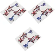 Happyyami 6 Pcs Bone Fish Sticker Bumper Stickers Vehicle Sticker Fish Bone Sticker Freshwater Fishing Stickers Fish Bone Decal Vehicle Decal Sticker for Motorcycle PVC Car Skeleton