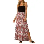 ROXY Last Forever Dusty Pink Maxi Skirt with side split Size XL (14 - 16) BNWT