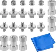 20 Pieces Converter Threaded Screws Adapter Mount Set, 1/4 Inch and 3/8 Inch for Camera, Tripod, Monopod, Ballhead, Light Stand and Shoulder Rig