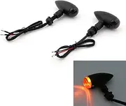 Artudatech 2x Black For Ha-rley Softail Dyna Sportster V-Rod Bullet Turn Signal Light