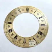NOS 7" Chapter Ring Clock Zone Dial Face - Gold/Brass Roman Numeral