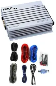 Pyle Marine Boat Audio Amplifier with 8 Gauge Complete Installation Wiring Kit