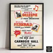 Dizzy Gillespie, Ella Fitzgerald, Charlie Parker poster - Carnegie Hall - 1947