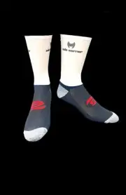 Solo Warrior Mens Solid White Aero Design 6" Cycling Compression Socks Size 8-12