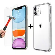 Apple iPhone 11 PRO clear case cover and 9H Tempered Glass front screen protector
