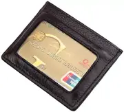 Ideawin RFID Blocking Minimalist Leather Front Pocket Zipper Card ID Wallet