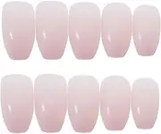 Healeved 24pcs Women Manicures Kiss False Nails Short Nail Polish Nails False Nails with Glue Nails for Women False Toenails Extra Wide False Nails for Men Fake Nails Pink