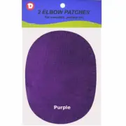 2 Natural Suede Leather Sew-On Elbow Repair Patches 4.5 x 5.5 in - Purple