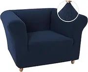 BXFUL Stretch Chesterfield Sofa Cover 1 Piece Couch Cover for Living Room Soft Non-Slip Sofa Slipcover Furniture Protector for Dogs Feature Thick Jacquard Fabric (Chair,Navy)