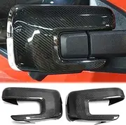 FINMOKAL 2Pcs Dry Carbon Fiber Side Rearview Mirror Cover Overlay Trim Compatible with Ford F150 F 150 Raptor 2021-2025