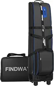 Upgraded Findway Golf Travel Bags for Airlines with Wheels, 1680D Heavy Duty Oxford Wear-Resistant, Soft Foldable Golf Club Bags with Removable Club Protection Foam Liner, Extra Storage Pocket