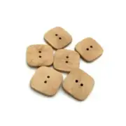 10pcs Square Wooden Buttons 30mm Flatback Light Brown Coat Garment Upholstery